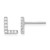 Cheryl M Sterling Silver Rhodium-Plated Polished Letter L Cubic Zirconia Initial Stud Earrings, 7.5 mm