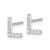 Cheryl M Sterling Silver Rhodium-Plated Polished Letter L Cubic Zirconia Initial Stud Earrings, 7.5 mm - View 2