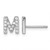 Cheryl M Sterling Silver Rhodium-Plated Polished Letter M Cubic Zirconia Initial Stud Earrings, 7.5 mm