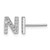 Cheryl M Sterling Silver Rhodium-Plated Polished Letter N Cubic Zirconia Initial Stud Earrings, 7.5 mm