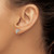 Cheryl M Sterling Silver Rhodium-Plated Polished Letter P Cubic Zirconia Initial Stud Earrings, 7.5 mm - View 3