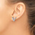 Cheryl M Sterling Silver Rhodium-Plated Polished Letter V Cubic Zirconia Initial Stud Earrings, 7.5 mm - View 3