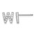 Cheryl M Sterling Silver Rhodium-Plated Polished Letter W Cubic Zirconia Initial Stud Earrings, 7.5 mm