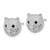 Cheryl M Sterling Silver Rhodium-Plated Polished Black and White Cubic Zirconia Cat Stud Earrings, 11.5 mm - View 2