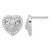 Cheryl M Sterling Silver Rhodium-Plated Polished Cubic Zirconia Filigree Heart Stud Earrings, 12.2 mm
