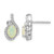 Cheryl M Sterling Silver Rhodium-Plated Polished Lab-Created Opal and Cubic Zirconia Stud Earrings, 14.4 mm