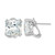 Cheryl M Sterling Silver Rhodium-Plated Polished Cushion-Cut Cubic Zirconia Post Omega Back Stud Earrings, 12.75 mm