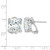 Cheryl M Sterling Silver Rhodium-Plated Polished Cushion-Cut Cubic Zirconia Post Omega Back Stud Earrings, 12.75 mm - View 4
