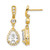 Cheryl M Sterling Silver Gold-Tone Brilliant-Cut Cubic Zirconia Teardrop and Bezel Halo Post Dangle Earrings, 27 mm