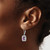 Sterling Silver Rhodium-Plated 0.01ct Diamond and Amethyst Drop Leverback Earrings, 30 mm - View 3