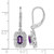Sterling Silver Rhodium-Plated 0.01ct Diamond and Amethyst Drop Leverback Earrings, 30 mm - View 4