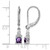 Sterling Silver Rhodium-Plated Amethyst and 0.007ct Diamond Drop Leverback Earrings, 24 mm - View 4