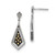 Rhodium-Plated Sterling Silver Champagne 0.33ct Diamond Geometric Post Drop Earrings, 31 mm