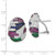 Sterling Silver with Black Rhodium Blue & Green Glass, Lab-Created Ruby & Cubic Zirconia Omega Back Stud Earrings, 22.4 mm - View 3