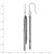 Sterling Silver Rhodium-Plated & Black Ruthenium-Plated Chain Dangle French Wire Earrings, 82.5 mm - View 3