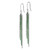 Sterling Silver Rhodium-Plated & Green Flash-Plated Chain Dangle French Wire Earrings, 82.5 mm - View 2