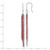 Sterling Silver Rhodium-Plated & Red Flash-Plated Chain Dangle French Wire Earrings, 82.5 mm - View 3