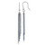 Sterling Silver Rhodium-Plated & Blue Flash-Plated Chain Dangle French Wire Earrings, 82.5 mm