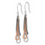 Sterling Silver Black Ruthenium & Rose-Tone Chain Dangle French Wire Earrings, 61 mm - View 2