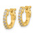 Sterling Shimmer Sterling Silver Gold-Tone Flash Gold and Silver-Tone 1.7 mm Cubic Zirconia 14 Stone Hinged Hoop Earrings, 12.5 mm Long - View 2