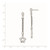 Sterling Silver Cubic Zirconia Star 2 Strand Diamond Cut Post Dangle Earrings, 56 mm - View 2