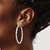 Sterling Silver Rhodium-Plated Textured 3 x 40 mm Hoop Earrings - View 3