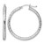 Sterling Silver Rhodium-Plated Textured 3 x 35 mm Hoop Earrings