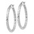 Sterling Silver Rhodium-Plated Textured 3 x 35 mm Hoop Earrings - View 2