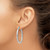 Sterling Silver Rhodium-Plated Textured 3 x 35 mm Hoop Earrings - View 3