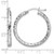 Sterling Silver Rhodium-Plated Textured 3 x 30 mm Hoop Earrings - View 4