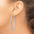Sterling Silver Rhodium-Plated Textured 3 x 50 mm Hoop Earrings - View 3