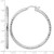 Sterling Silver Rhodium-Plated Textured 3 x 50 mm Hoop Earrings - View 4