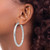 Sterling Silver Rhodium-Plated Textured 4 x 50 mm Hoop Earrings - View 3