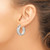Sterling Silver Polished & Laser-Cut 8.5 x 25 mm Round Hoop Earrings - View 3