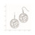 Sterling Silver Rhodium-Plated Cubic Zirconia Floral Round Dangle French Wire Earrings, 41 mm - View 2
