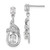 Sterling Silver Cubic Zirconia Fancy Teardrop Dangle Post Earrings, 28 mm