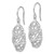 Sterling Silver Polished & Textured Cubic Zirconia Oval Dangle French Wire Earrings, 43 mm - View 2