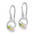 Sterling Silver Polished Green,Yellow & Pink Cubic Zirconia Swirl Dangle French Wire Earrings, 28.7 mm - View 2