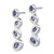 Sterling Silver Polished Blue Cubic Zirconia Dangle Earrings, 29.5 mm - View 2