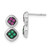 Sterling Silver Black Rhodium Lab-Created Ruby & Synthetic Green Spinel Post Dangle Earrings, 14.1 mm