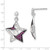 Sterling Silver with Black Rhodium Syn. Lab-Created Ruby & Cubic Zirconia Star Post Dangle Earrings, 22.5 mm - View 3