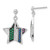 Sterling Silver with Black Rhodium Synthetic Spinel & Lab-Created Ruby Star Post Dangle Earrings, 24 mm