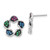 Sterling Silver with Black Rhodium Polished Synthetic Stones Flower Stud Earrings, 13.4 mm