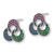 Sterling Silver with Black Rhodium Lab-Created Spinel & Lab-Created Ruby Stud Earrings, 12.9 mm - View 2