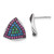 Sterling Silver with Black Rhodium Lab-Created Spinel & Lab-Created Ruby Triangle Stud Earrings, 12.9 mm