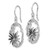 Sterling Silver Polished & Textured Black Enamel Cubic Zirconia Flower Dangle French Wire Earrings, 43.25 mm - View 2