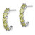 Sterling Silver Rhodium-Plated Peridot J-Hoop Earrings, 19 mm - View 2