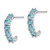 Sterling Silver Rhodium-Plated Blue Topaz J-Hoop Earrings, 19 mm - View 2