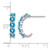 Sterling Silver Rhodium-Plated Blue Topaz J-Hoop Earrings, 19 mm - View 4