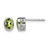 Sterling Silver Rhodium-Plated Polished Peridot Oval Stud Earrings, 8 mm